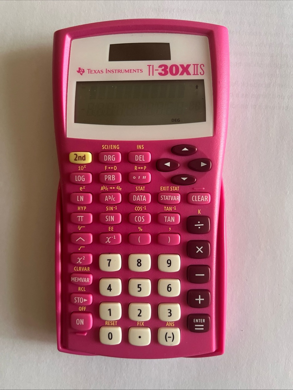 Texas Instruments TI-30X IIS Scientific Calculator in Bright Pink